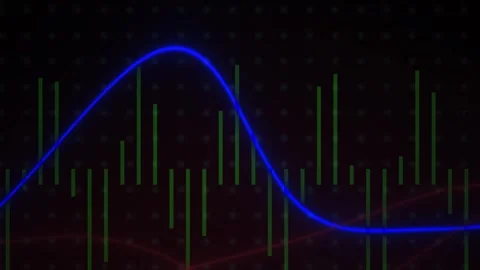 Abstract Digital Financial Market Data Visualization with Animated Sine Wav.. Video stock 341779483