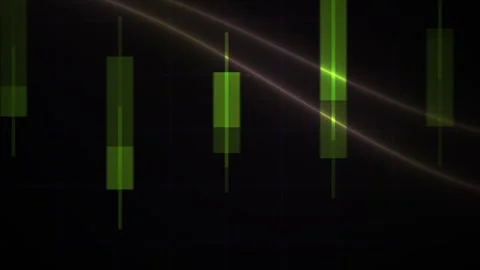 Abstract Digital Financial Trading Chart with Glowing Light Wave Animation. Stock Footage 341779490