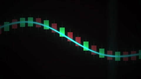 Abstract Digital Financial Trading Chart with Glowing Moving Trend Line. Stock Footage 341779504