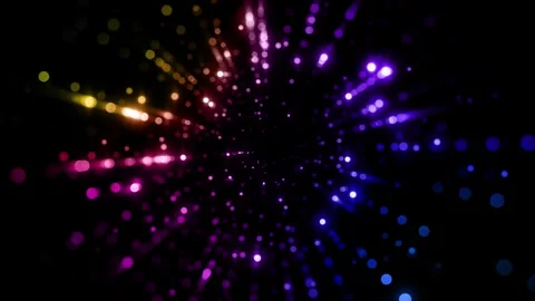 Abstract digital flickering animation with multicolored small spheres flying Stock Footage 281995604