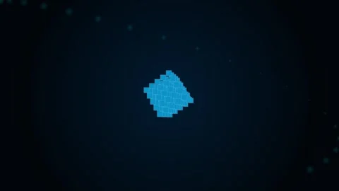 Abstract Digital Floating Blue Cubes Technology Background Stock Footage 345517617