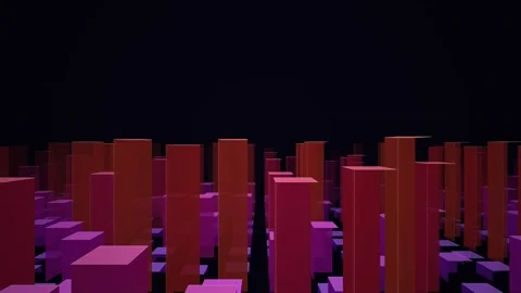 Abstract Digital Floating Data Pillars Background Stock Footage 345520591