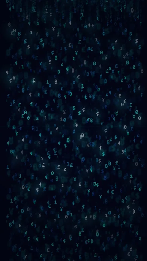 Abstract digital flow of currency icons representing global finance and wea.. Stock Footage 344933339