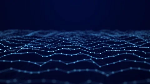 Abstract digital flow particles. Cyber network connection background. Stock Footage 162545160