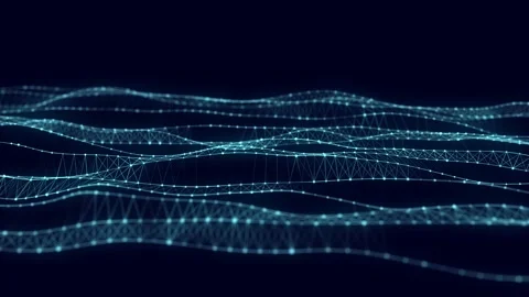 Abstract digital flow particles. Cyber network connection background. 動画素材 168421424