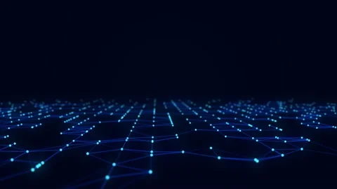 Abstract digital flow particles. Cyber network connection background. Stock Footage 207732465