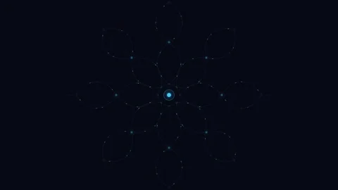 Abstract digital flower network animation, futuristic tech connection backg.. Stock Footage 344857631