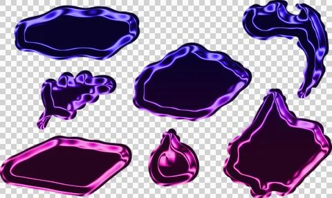 Abstract digital with flowing purple and pink neon lines and swirls on black 库存插图