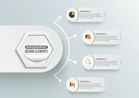 Abstract digital four options. Vector illustration can be used for workflow l Stock Illustration