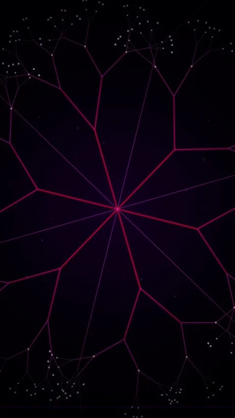 Abstract Digital Fractal Network Growing in Dark Space Stock Footage 346197687