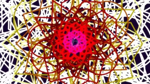 Abstract Digital Fractal Network Pattern with Vibrant Geometric Energy Lines Stock Footage 342203454