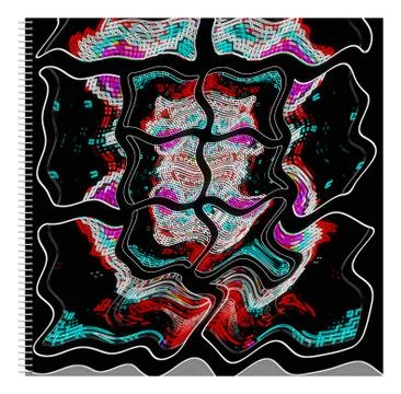 Abstract digital fractal pattern.art work and colorful  background Illustrazione stock