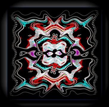 Abstract digital fractal pattern.art work and colorful  background Stock Illustration