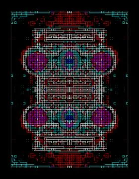Abstract digital fractal pattern.art work and colorful  background Illustrazione stock