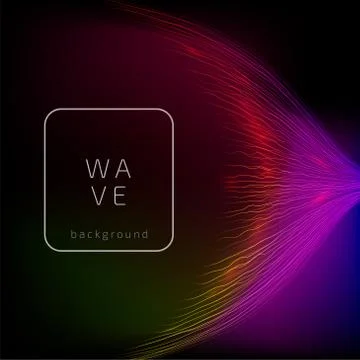 Abstract digital future wave lines vector background in circle shape. Big data Stock Illustration