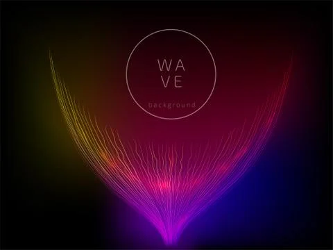 Abstract digital future wave lines vector background in circle shape. Big data Ilustración de archivo