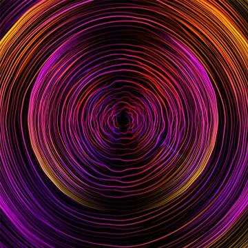 Abstract digital future wave lines vector background in circle shape. Tech music Stock Illustration