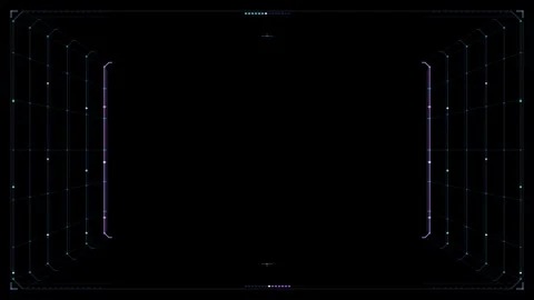 Abstract Digital Futuristic Interface Grid Display Video stock 347004536