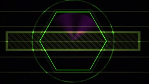 Abstract Digital Futuristic Interface With Hexagon Shape And Glitch Effects. Stock Footage 334444062