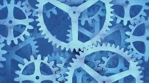 Abstract digital gears wheel technology background Ilustración de archivo