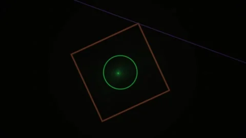Abstract Digital Geometric Animation with Rotating Square and Pulsing Circle. Stock Footage 340494289