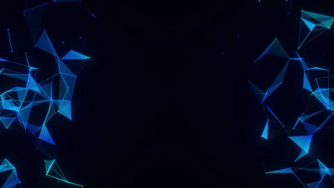 Abstract digital geometric background with connected triangular shapes Stock Footage 296051727