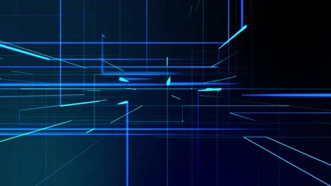 Abstract digital Geometric Lines With Dashes And Glow Animated Background Lo Stock Footage 177994886