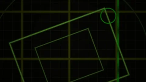 Abstract Digital Geometric Motion Graphics with Glowing Rectangular Frames .. Stock Footage 340494433