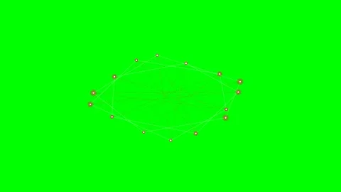 Abstract digital geometric pattern with connected points on green background Stock Footage 340903796