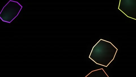 Abstract Digital Geometric Shapes Floating in Dark Space. Stock Footage 340494419