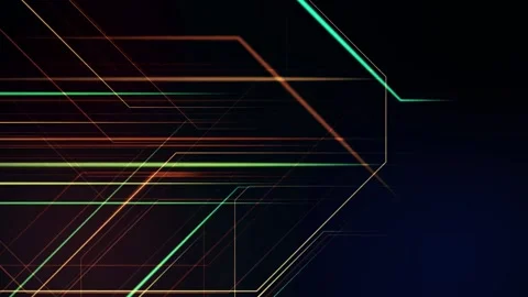 Abstract Digital Geometry Lines With Dashes And Glow Motion Background Loop Stock Footage 177994617