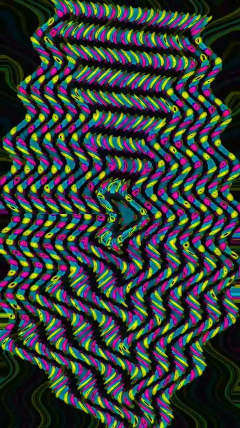 Abstract Digital Glitch 4K Vertical — Bad TV VJ Overlay Loop Stock Footage 329678155