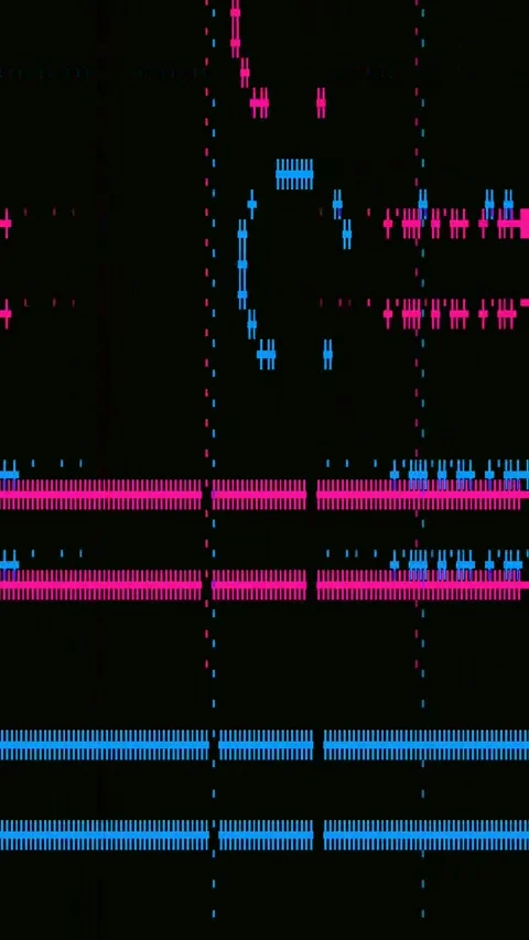 Abstract Digital Glitch 4K Vertical — Bad TV VJ Overlay Loop Video stock 329788910