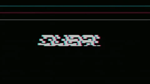Abstract Digital Glitch Animation with Random Symbols and Chromatic Aberration Stockbeeldmateriaal 345751799