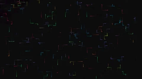 Abstract digital glitch animation with vibrant flickering data lines Stock Footage 336776445