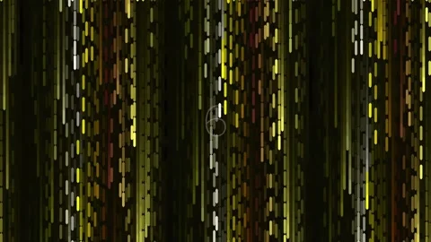 Abstract digital glitch art background with vertical gold and black binary .. Video stock 342203475