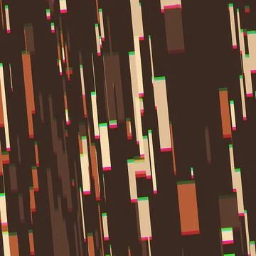 Abstract Digital Glitch Art Background with Vertical Brown and Tan Geometric Stockillustratie