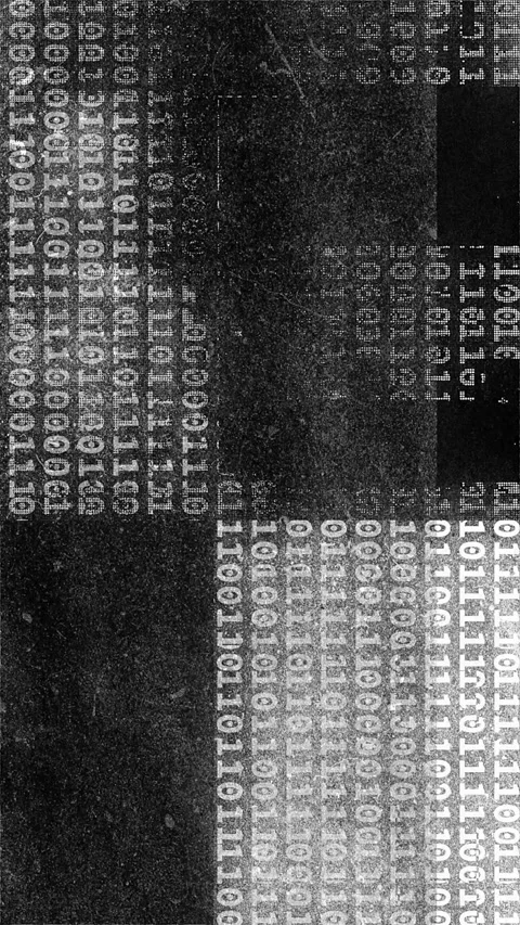 Abstract Digital Glitch Art Featuring Monochrome Binary Patterns On A Dark .. Stock Footage 311788876