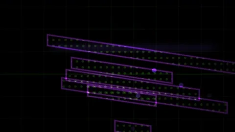Abstract Digital Glitch Art Featuring Dynamic Geometric Rectangular Shapes .. Stock Footage 341779709