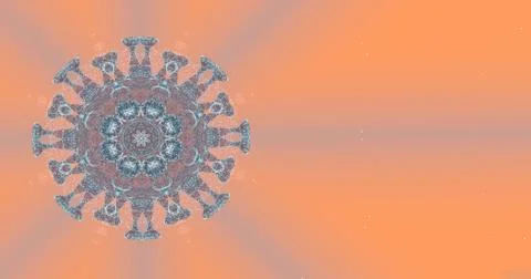 Abstract digital glitch art pattern in blue shades warning damage over orange Stock Illustration