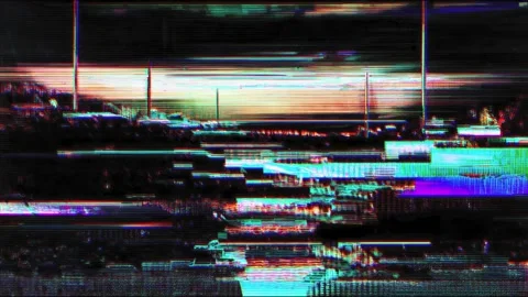 Abstract digital glitch art sequence with vibrant distorted colors and hori.. Stock Footage 314666331