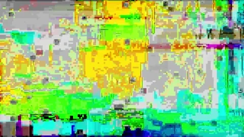 Abstract Digital Glitch Art with Vibrant Colors and Chaotic Patterns Stock Footage 341371995