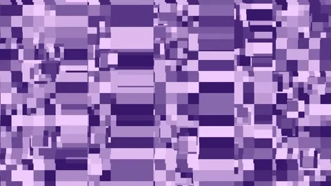 Abstract digital glitch background animation, vibrant array of purple geometric Video stock 342786290