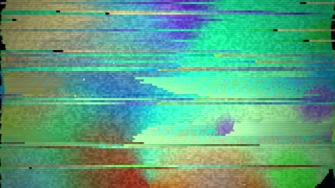 Abstract Digital Glitch Background with Colorful Static Noise and Distorted 库存影片 345753438