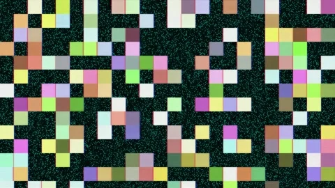 Abstract Digital Glitch Background with Colorful Pixelated Blocks and Static Stock Footage 345755879