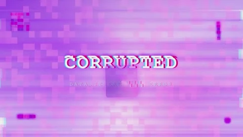 Abstract Digital Glitch Background with Corrupted Data Text and Purple Stock Footage 345752089
