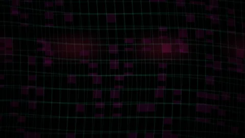 Abstract Digital Glitch Background with Dark Geometric Grid Patterns. Stock Footage 340495009