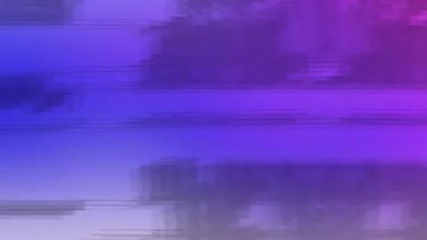 Abstract digital glitch background featuring vibrant purple and blue gradie.. Иллюстрация