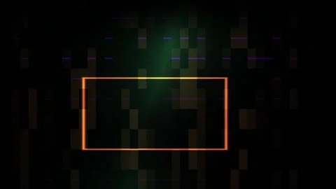 Abstract Digital Glitch Background with Glowing Rectangular Frame Overlay. Stock Footage 341779752