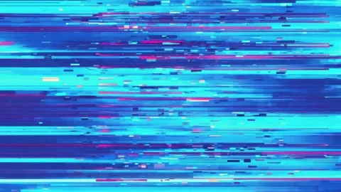 Abstract digital glitch background with horizontal neon scan lines and seam.. Видео 341428958